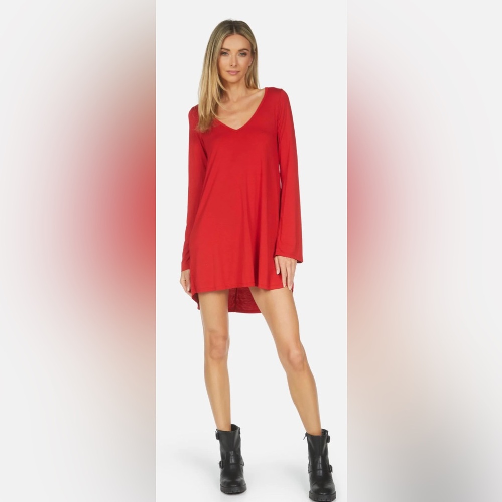 H&M Vibrant Red V-Neck Tunic